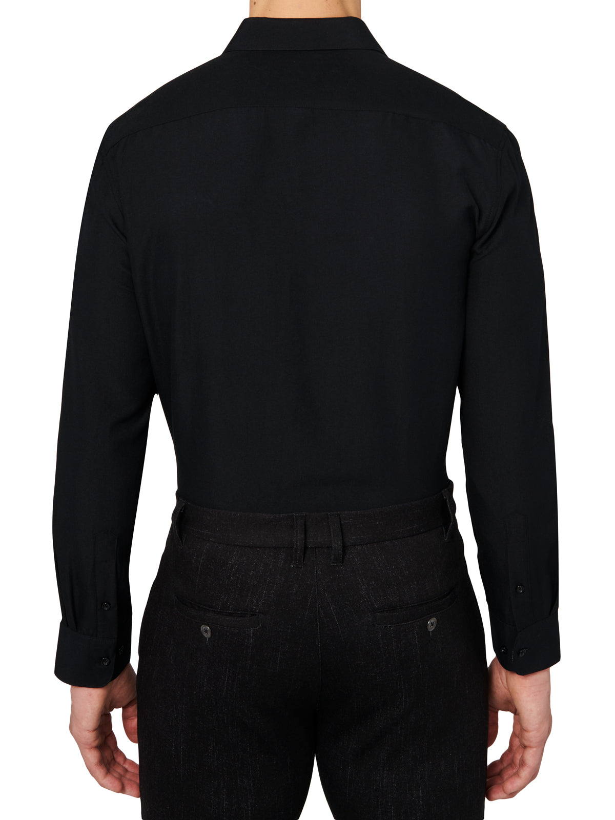 Black shirt and pants on a white background