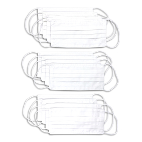 WHITE SOLID REVERSIBLE FACE MASK (12-PACK)